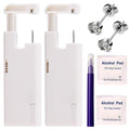 KAIQIKAIXI 2Pcs Ear Piercing Kit Automatic And Painless Ear Nail Gun Disposable Aseptic Household Ear Piercing Gun Portable Ear Piercing Gun Group Ear Piercing Tools (5mm, Silver)