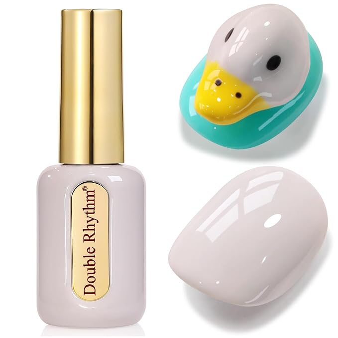 Double Rhythm 0.50 OZ Gel Polish Hema Free Same Color Same Bottle Golden Round Translucent Neutral Natural Milky 15 ML Jelly UV Polish Art DIY at Home (Milky Gray-C1001)