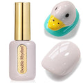 Double Rhythm 0.50 OZ Gel Polish Hema Free Same Color Same Bottle Golden Round Translucent Neutral Natural Milky 15 ML Jelly UV Polish Art DIY at Home (Milky Gray-C1001)