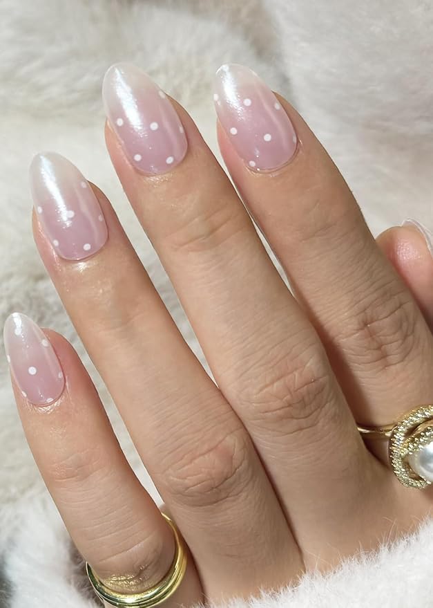 Semi Cured Gel Nail Strips, Dot Gradient 20pcs Adhesive UV Sticker, Wraps for Home Manicure DIY