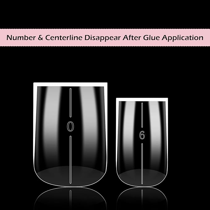 Short Square Nail Tips, 510Pcs Thick Straight Full Cover Fake Nails, Sharp Square Clear Press-On Nails French Acrylic False Nail Tips for Salon Home DIY 15 Sizes