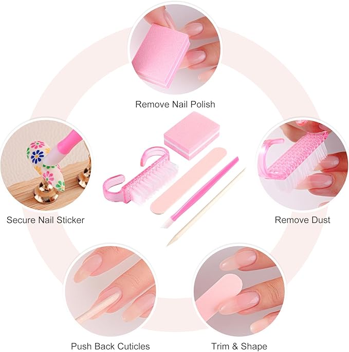 10 Sets Disposable Manicure Prep Kit for Travel Home Portable Basics 5 in 1 Nail Salon Pedicure Kit Professional Nail Tools Supplies