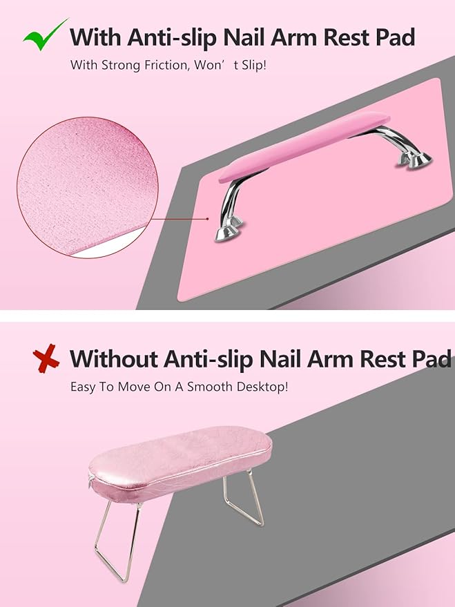 (MAT ONLY) Nail Art Table Mat, Nail Arm Rest Pad for Acrylic Nails, Soft Microfiber PU Leather Nail Mat for Table, Foldable Nail Hand Rest Pillow Manicure Pad, Acrylic Nail Desk Mat for Nail Cushion