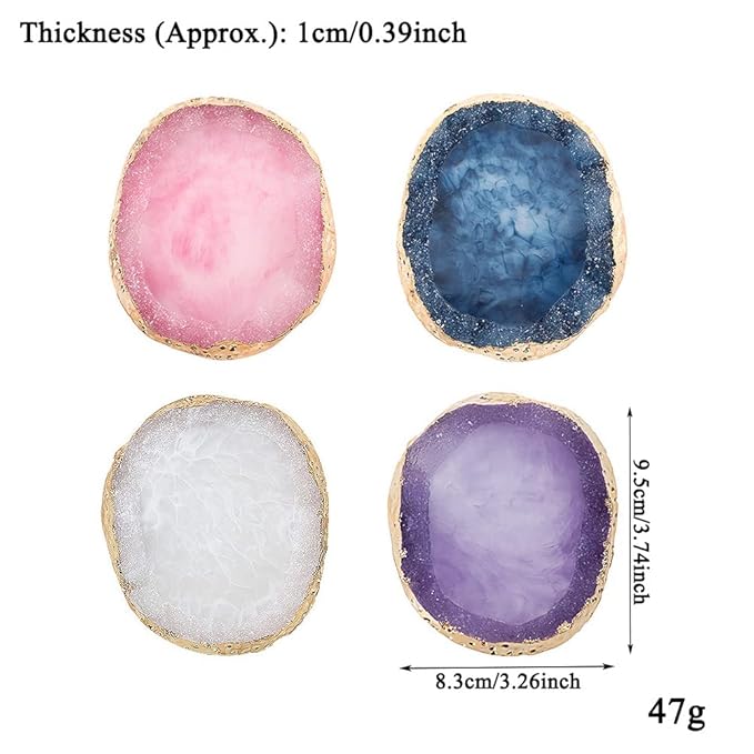 AKOAK 1 Pack Phnom Penh Resin Crystal Agate Palette Nail Art Gel Nail Polish Palette Nail Piece Display Tool,White