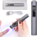 Handheld LED UV Light for Gel Nails Mini Nail Lamp Portable Cordless Rechargeable Type-C Nail Dryer with Display for Fast Curing, DIY Nails Tool, Grey, for Home DIY & Nail Salon