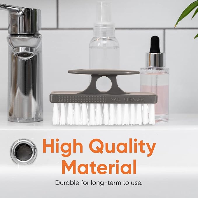 Superio Nail Brush for Cleaning Fingernails, Toe & Foot - All-Purpose Stiff Cleaning Brush for Home, Kitchen, Work - Black