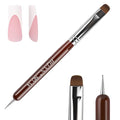 BQAN French Tip Brush Acrylic Nail Brush French Tip Clean up Brush 2 Way Nail Art Brushes with Dotting Tool for Nails Art Design Salon & Home Use (14#)