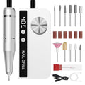 Professional Electric Nail Drill 40000RPM for Salon Home Use, Rechargeable Nail File Machine Kit with 12PCS Bits for Acrylic Gel Nails, Portable Efile Manicure Pedicure Tool (White)
