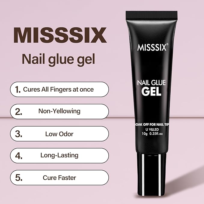 Misssix Extra Short Coffin Gel x Nail Tips Kit, 216Pcs Pre Etched Clear Fake Nails, Full Cover False Nail Gel Glue and Portable Mini U V Nail Lamp for Women 12 Sizes