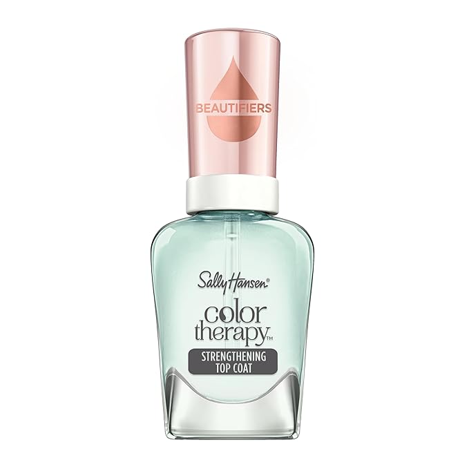 Sally Hansen Color Therapy Strengthening Top Coat | Argan Oil, Long Lasting, Healthy Nails, Nail Strengenther, Sheer, Clear Nail Polish