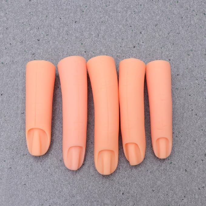 Nail Art Practice False Finger Model 5Pcs Manicure Training Tool Bendable Fake Fingers for Acrylic Nails Diy Nail Art Beginners and Salon Use
