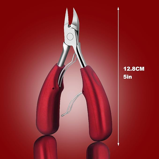 Pedicure Knife Set for Feet, 7pcs Ingrown Toenail File and Lifters, Safe Nail Cleaning Treatment Pedicure Tools Kit Under Sidewall Cleaner Pain Relief Accessories (red)