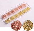 3D Nail Caviar Beads - Decoration Mini Metal Beads DIY Nails Supplies Accessories for Women & Men (Gold, Rose Gold)