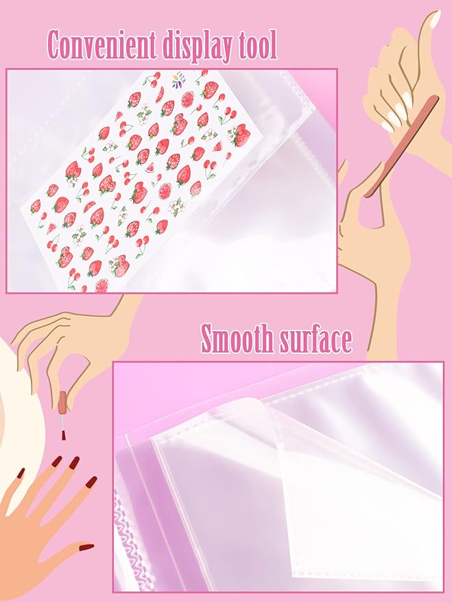 Kalolary 160 Slots Nail Art Sticker Storage and Organizer Book - Empty Display Album for Women Girls (2 Books)