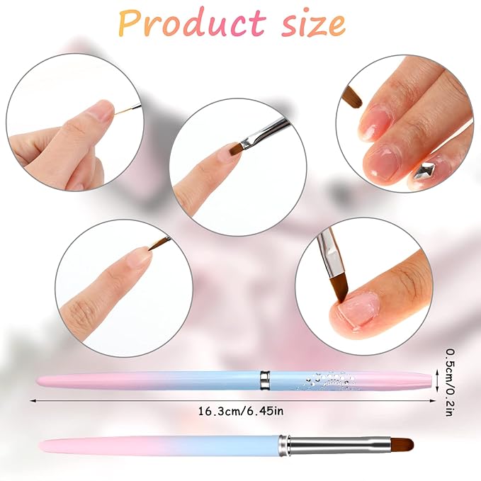 Clean Up Nail Brush, 5pcs Nail Polish Remover Brush Fingernail Clean Up Brushes for Cleaning Gel-Nail Polish