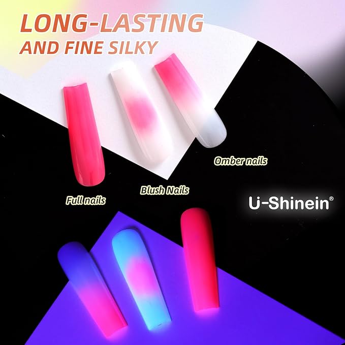 Cushion Gradient Painting Gel, Ombre Nails Aura Nails Full Coverage Precise Control of Each Dip Matte Effect Non-Wipe Long Lasting French Manicure Soak Off UV LED DIY Nail Art (011)