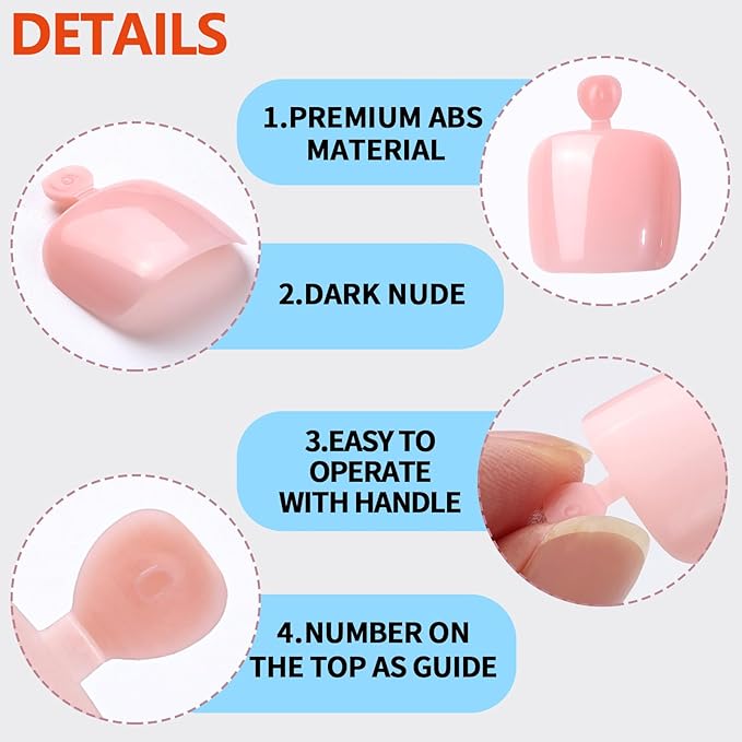 Teenitor Press on Toenails for Women with Glue, 120cps Dark Nude Toe Nail Press ons Fake Toe Nails Tips, Toe Press on Nails Short Square Toenail Press Ons, Acrylic Toe Nail Kit