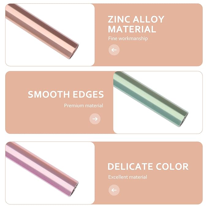 HEALLILY Manicure Pen Caps - 6 Pcs Zinc Alloy Nail Art Pen Covers Durable Nail Brush Protectors for Salon & Home Use