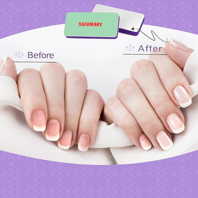 Nail Shiner Buffer Blocks - 2 Sided Shining Nail Polisher Sponge Buffing Block File 400/3000 Grit Manicure Nail Art Tools 2Pcs