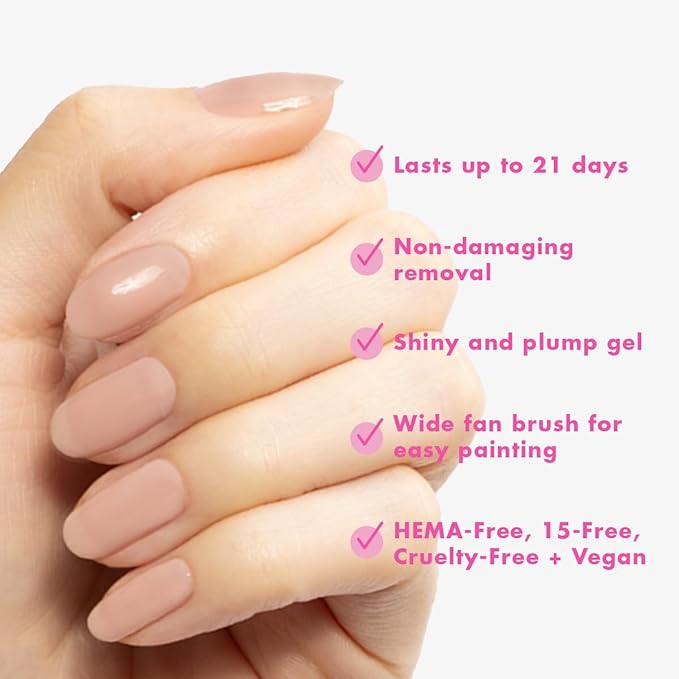 Olive & June Gel Polish | Valentine's Day | UV LED Nail Lamp Needed | Long Lasting | Up to 21 Days of Wear | Damage-Free Removal | Salon-Quality Manicure |The Queen Takes Her Tea with Milk Sheer Mauve