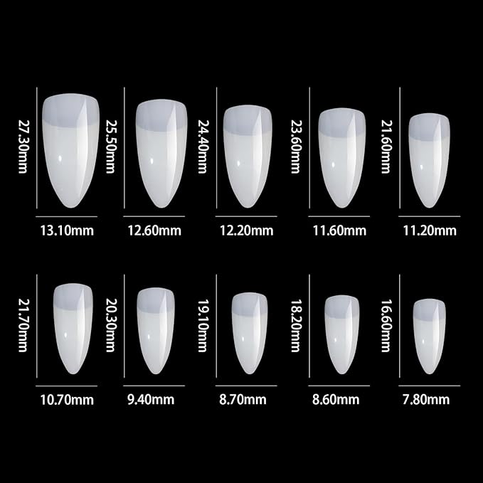 100PCS Medium Stiletto Nail Tips,10 Sizes Artificial Press on Nail Tips Halloween Style Natural Stiletto False Eagle Claw Art for Nail Salons (Natural)