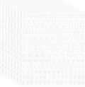 PATIKIL Letter Nail Stickers, 8 Sheet 3D Self-Adhesive English Letter Nail Decal Small Alphabet Art Sticker Metallic Fluorescence Design Manicure for Women DIY Decor, White