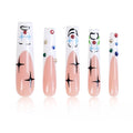 LOVFUL Press on Nails Clown | Handmade with Full Covered Crystals | Reusable Fake Nails | Square | H139-M, pink