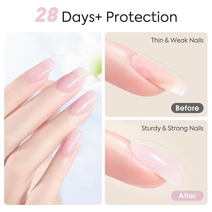 CANNI Quick Builder Nail Gel for Nails – 9ML Pink Soak-Off Nail Strengthening Gel for Apex Building DIY UV LED Manicure