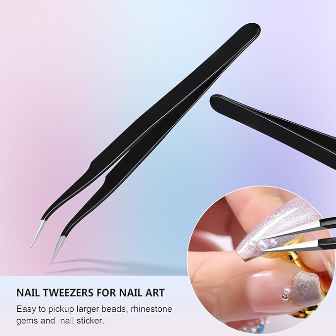 Metallic Nail Art Brushes 5pcs, Nail Holder for Painting Nails, Liner Brush, 5pcs Nail Dotting Tool, Nail Stand, Nail Art Tools for Home DIY & Salon Nail Art Design