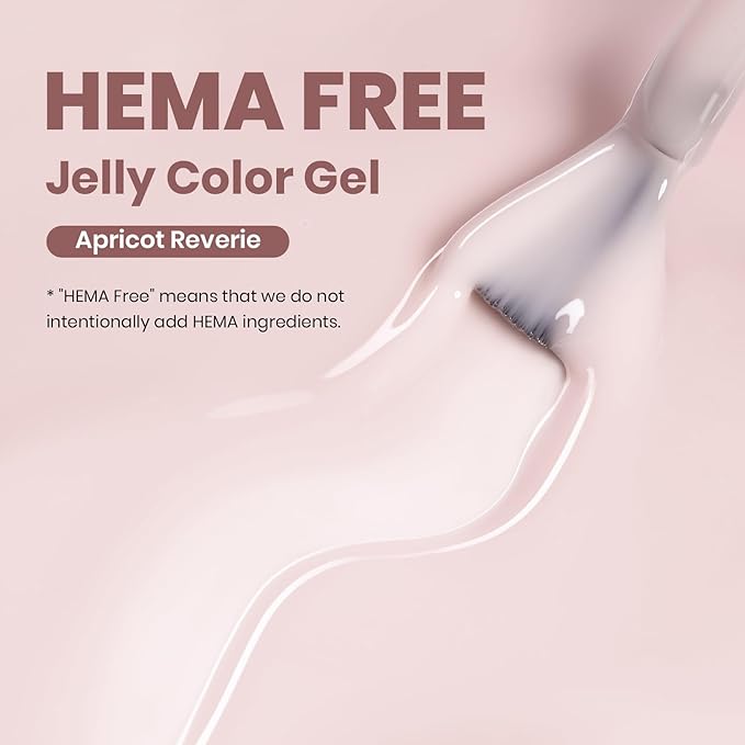 Beetles Apricot Reverie Nude Gel Nail Polish - 15ML Neutral Jelly Nude Pink Nail Polish Base Color Nail Concealer Sheer Translucent Effect Soak Off UV French Nail Art Salon DIY Manicure Gift for Women