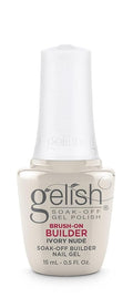 Gelish Brush-On Builder - Professional Soak-Off Gel Polish for Extensions, Overlays, Nail Art, Self-Leveling, HEMA-Free, Vegan, Long-Lasting, UV/LED Cured (Ivory Nude)
