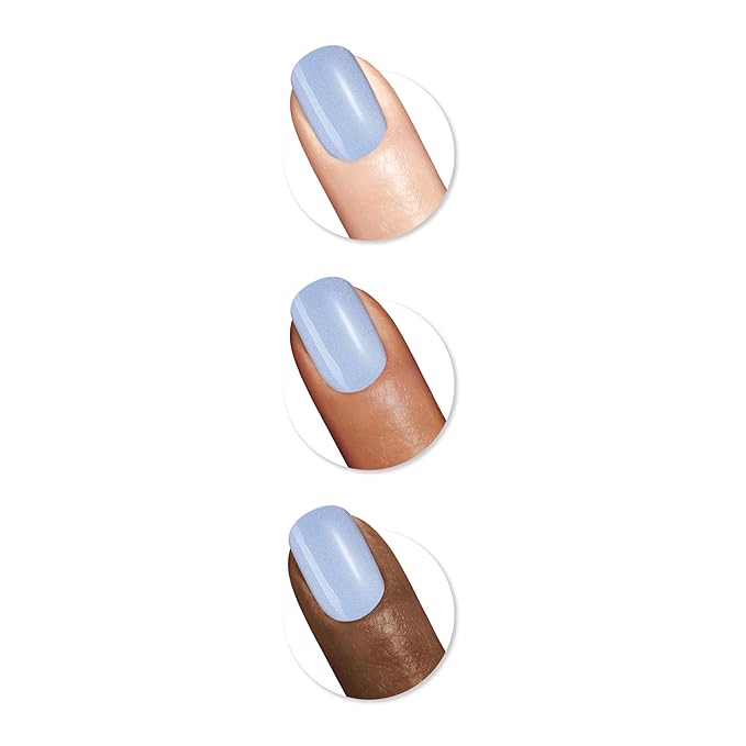 Sally Hansen Miracle Gel Salon Quality Nail Polish | Gel-Like Formula, Two-Step System, No UV Light Needed, Long Lasting | Sheer, Glossy | 627 Blue Skies Ahead | Gray Blue Nail Polish