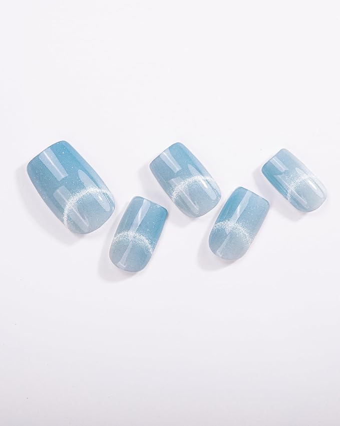 Semi Cured Gel Nail Strips - 20pcs Glaze Gel Stickers, Salon Quality DIY Wraps, Easy to Apply, UV Light Required