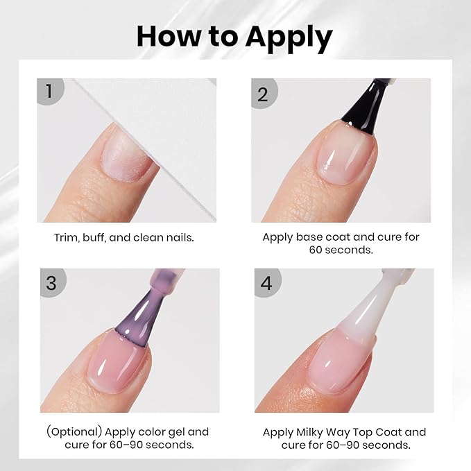 Beetles Milky White Gel Top Coat 15ML - 2-in-1 No Wipe Top Coat Gel Nail Polish Non Yellowing White Shine Finish and Long Lasting, Soak Off UV LED Nail Lamp, Nails Art Design Manicure Gifts for Women