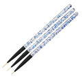 3 Pcs Blue Nail Art Liner Brushes Nail Art Supplies UV Gel Painting Acrylic Nail Art Brushes for Home Salon Valentine's Day/Mother's Day/Wedding/Anniversary/Party/Graduation/Christmas/Birthday Gifts