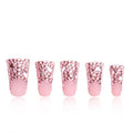LOVFUL Press on Nails Pink French Tip Rhinestone | Handmade with Full Covered Crystals | Reusable Fake Nails | Duck Classic Regular 1.3 in | H27-L