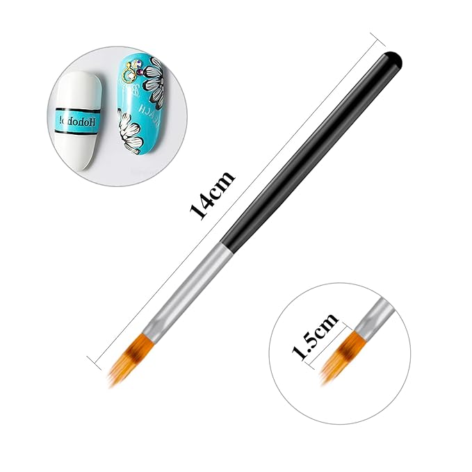 DANNEASY 6Pcs Acrylic Nail Brush Nail Art Brush Oblique Head French Tips Nail Ombre Brush Nail Painting Kit Nail Design Brushes Nail Art Tools