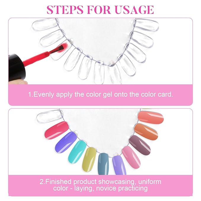 20Pcs Nail Swatches Wheels Heart - Shaped Nail Display Color Sample Swatch Wheel Nail Art Color Tester Wheels with 21 Tip for DIY & Salon Nail Polish Color Show