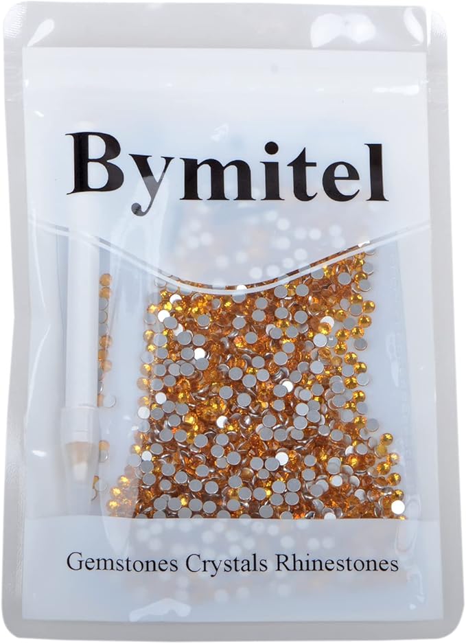 1440PCS Art Nail Rhinestones Non Hotfix Glue Fix Round Crystals Glass Flatback for DIY Jewelry Making with one Picking Pen (ss12 1440pcs, Topaz)