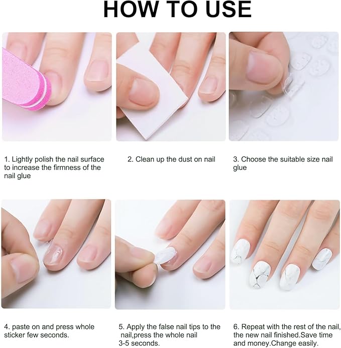 20 Sheets Press on Nails Sticky Tabs,480 PCS Nail Adhesives Tabs Waterproof Gel Glue Stickers Breathable Jelly Double-Sided Adhesive Tapes for Press Ons False Nail Tips Manicure Glue Sticker
