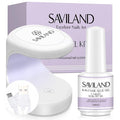 SAVILAND Gel Nail Glue with Lamp: U V Nail Glue Gel DUO for Nails Tips 15 ML and U V Light for Nails Fast Curing Gel Extension DIY Manicure Art Home Salon Gift