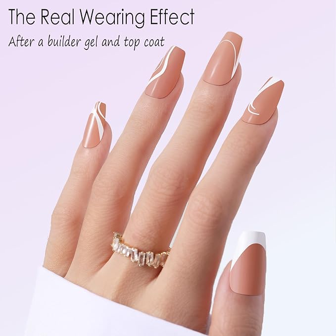 French Gel Nail Tips,5 Style 150pcs French Tip Press on Nails Short Coffin,Pre-Designed Soft Gel Fake Nails Tips, Soak Off Acrylic Fake Nails Extensions for Women Nail Art DIY 15 Sizes