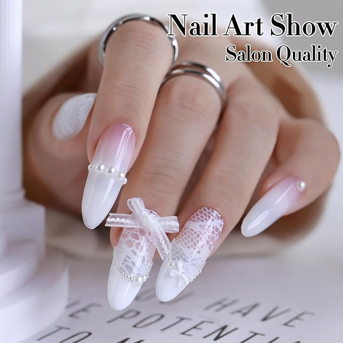 Double Rhythm 2 Pcs 15ml UV Gel Polish Set Pure White And Black Color Gel Nail Polish Kit Nail Art Salon DIY (White and Milky White-A1075+A1093)