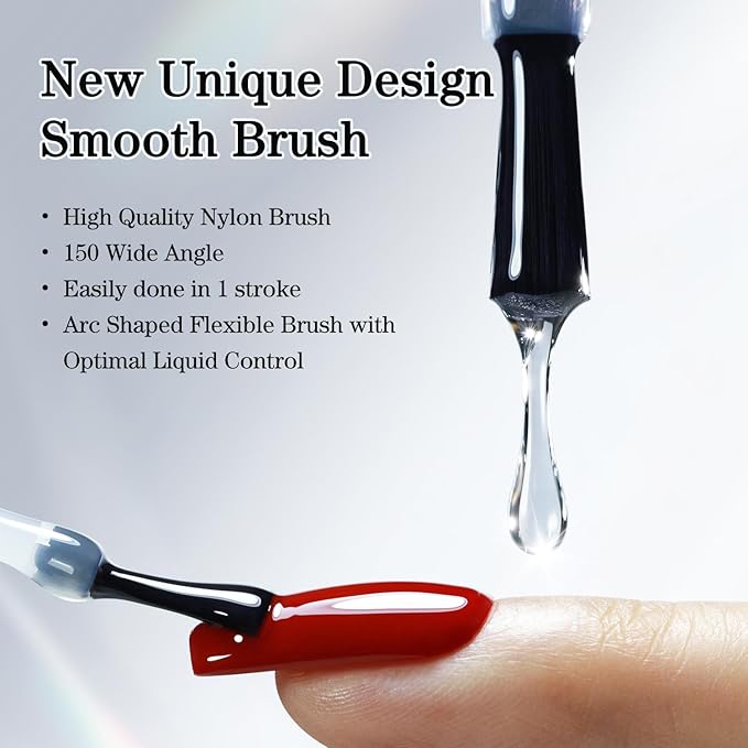 Double Rhythm 2 Pcs 15ML No Wipe Gel Top Coat and Base Coat Set Clear Glossy Gel Polish Kit Soak Off UV LED (2Pcs Top Coat)