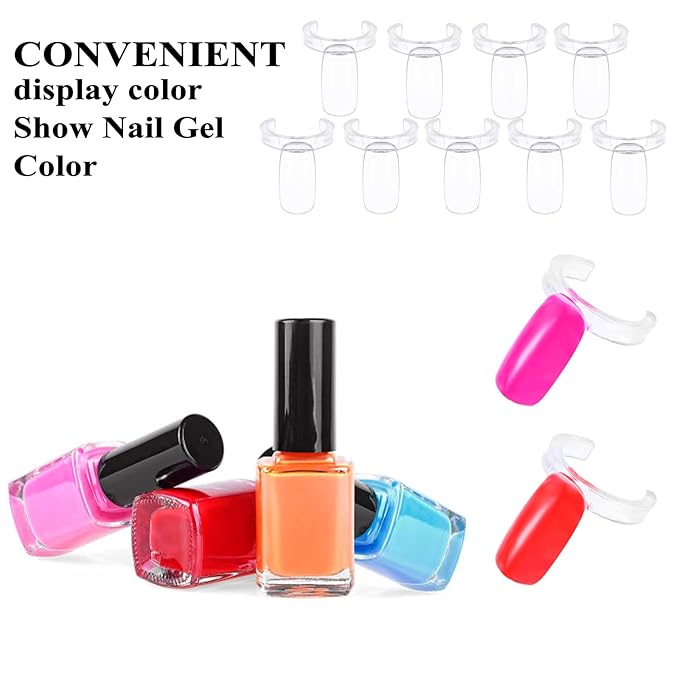 250Pcs Nail Rings Display, Reusable Ring Shape Nail Polish Display for Nails Art Polish Practice White Single Nails Color Swatches Professional Use or Beginner Exercises