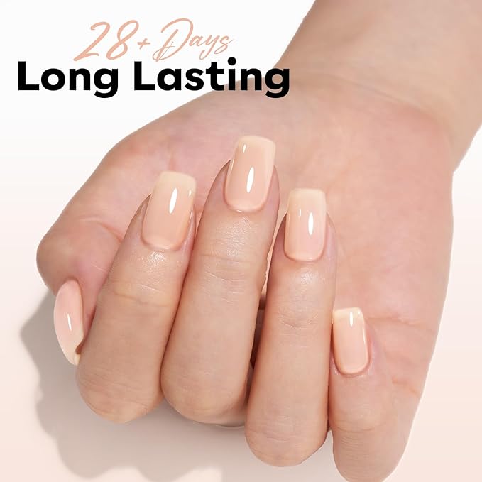 modelones Nude Gel Nail Polish Nude Pink Jelly Nail PolishV alentine Natural Color Soap Nails Translucent Soak Off LED Sheer Gel Polish15 ML