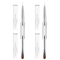 cobee 2 Pcs Double Ended French Tip Brush Hard Gel, Nail Builder Gel Brush, Brush Liner for Design Professional Nail Art