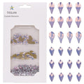 50pcs Flatback Pink Opal Nail Flame Shape Gem 480pcs Round Rhinestones Mix Size 3d Nail Art Supply