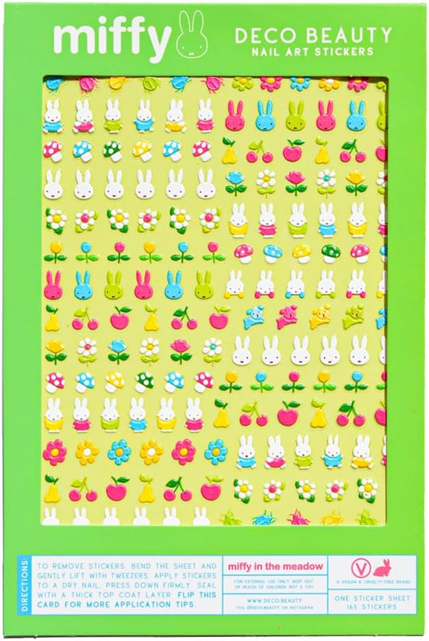 Deco Beauty Miffy in The Meadow -Super Thin & Easy-to-Apply Nail Art with the Cutest Designs-Durable & Long-Lasting Nail Art Sticker & Decals for Women, for DIY At-Home Manicures & Salon-Quality Nails
