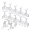 Etercycle Acrylic Nail Art Display Stand - Magnetic Practice Holder for Painting Nails With Double-sided Tape - Home DIY Salon Supplies (White)
